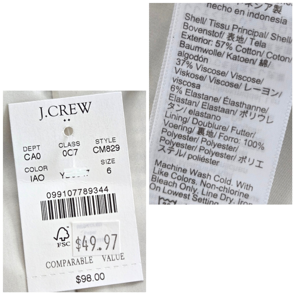 J Crew Vest Womens 6 Tan Blue Plaid Button Up Preppy Academia Career Casual NEW - Picture 11 of 13